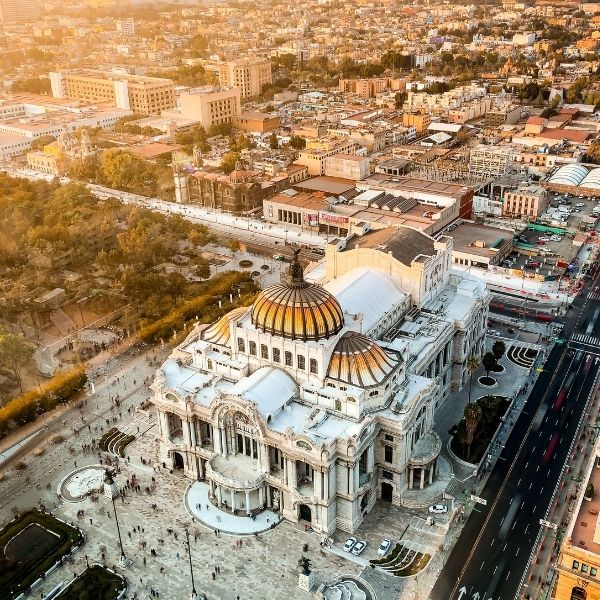 La ciudad de México vista desde el aire.
